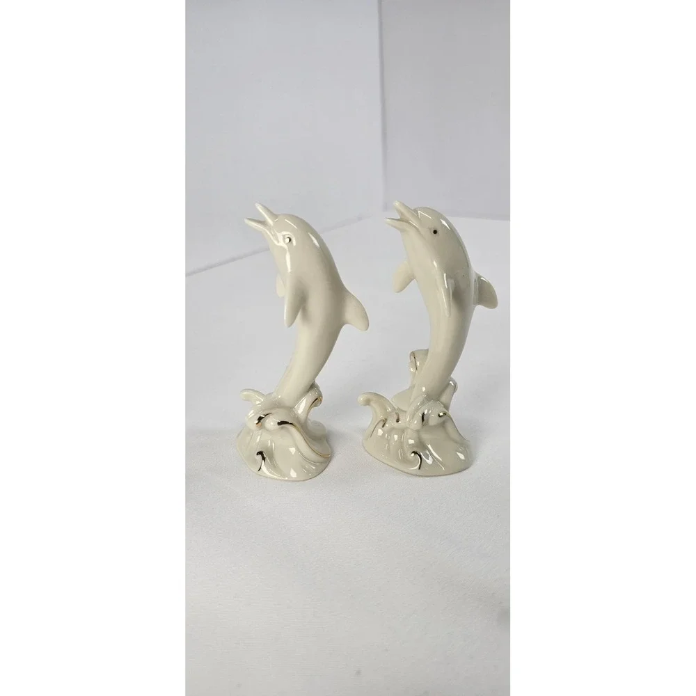Lenox Fine China Dolphins On Wave Pair 4